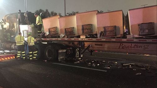 First responders had to clean up live fish on Interstate 4 in Florida after a crash.