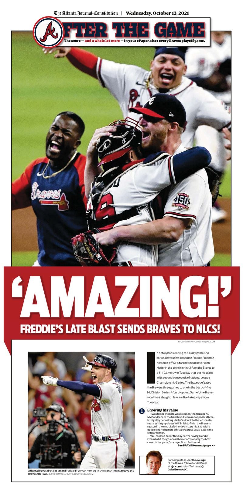 ‘Amazing!’ – Atlanta Braves game section in Wednesday ePaper