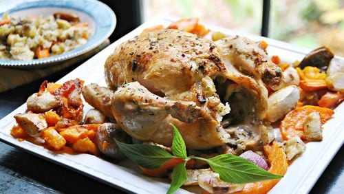 Why not buck tradition this Thanksgiving and serve stuffed chicken instead of turkey? (Gretchen McKay/Pittsburgh Post-Gazette/TNS)