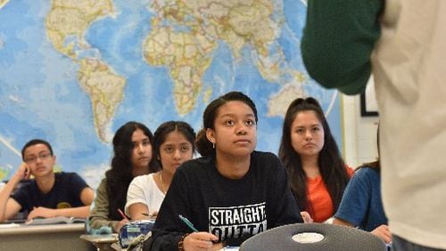 About 86 percent of Cross Keys High School's students are Hispanic or Latino, and about three-quarters of their parents speak English as a second language, if at all. (AJC FILE PHOTO)