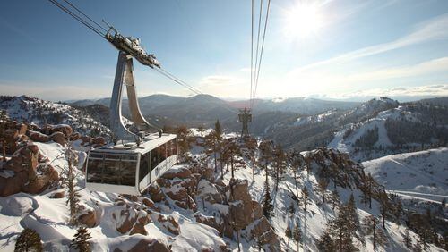 On the Squaw Valley Aerial Tram, passengers climb 2,000 vertical feet and soar above a snowy granite mountain. (Squaw Valley Alpine Meadows)