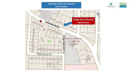 DeKalb County Department of Watershed Management will conduct sewer main inspections and repairs on Columbia Drive, between McKenzie Drive and South Columbia Place,. CONTRIBUTED