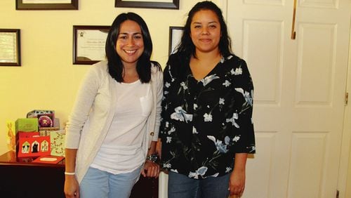 Gloria Juliao (left) and Bárbara Pérez form part of the Georgia Apex Project, which serves Latino children in three public schools in Gwinnett County.