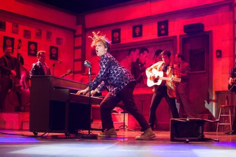 Ethan Parker plays Jerry Lee Lewis in the Atlanta Lyric Theatre-Georgia Ensemble Theatre co-production of “Million Dollar Quartet.” CONTRIBUTED BY CASEY CALLAWAY