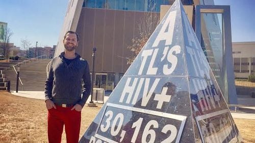 Matthew Terrell, a 31-year-old artist, writer and HIV activist is the brainchild of a new piece of public art called, Atlanta s HIV+ Population Now, designed to bring awareness to the ever growing HIV population. Fulton County is funding programs to help reduce the spread of HIV. AJC FILE PHOTO