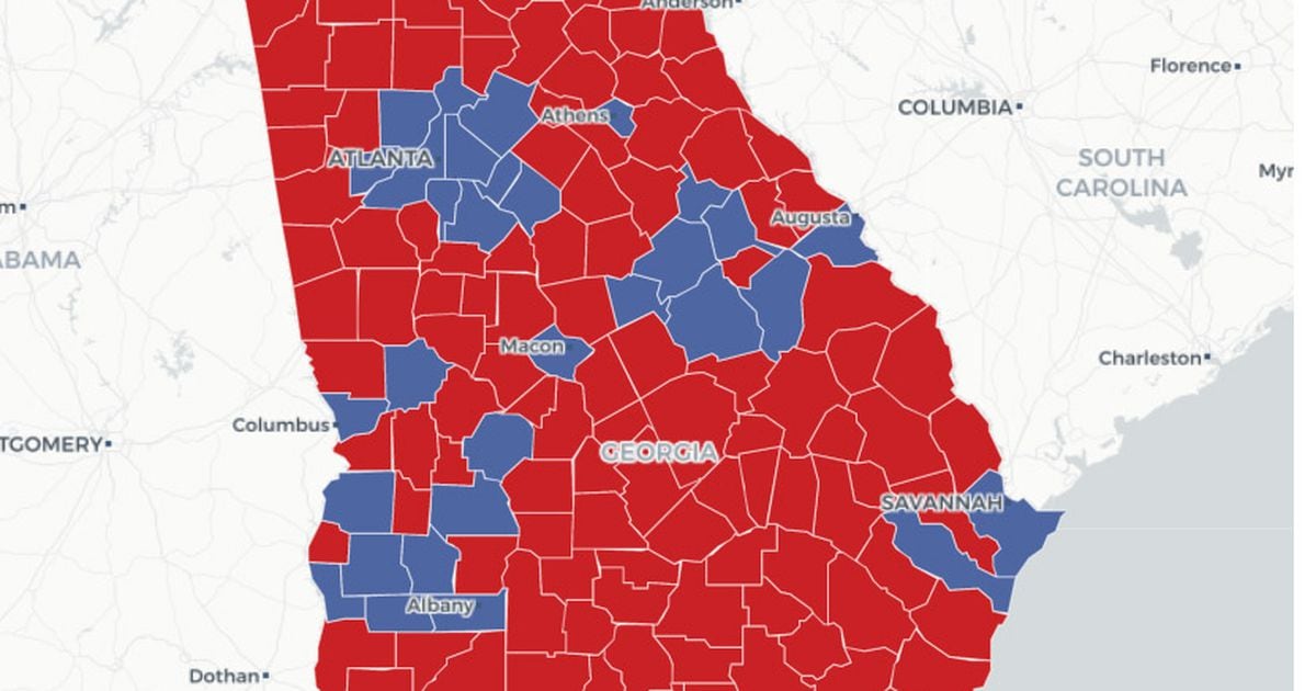 2020 Election Results Per County Map