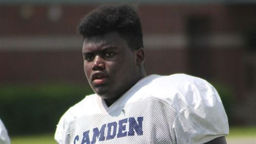 Camden County left tackle and rising senior Micah Morris was a first-team all-state performer in 2019. He recently committed to Georgia.
