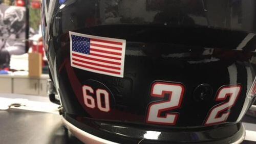 Falcons to wear "60" sticker on their helmets against Tampa Bay in honor of Tommy Nobis, who died on Wednesday morning. He was the first Falcon drafted in 1966 and called "Mr. Falcon." (By D. Orlando Ledbetter/dledbetter@ajc.com)