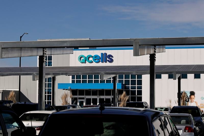 Views of the Qcells solar manufacturing facility in Dalton, Ga. as seen on Tuesday, January 10, 2023.  (Natrice Miller/natrice.miller@ajc.com)  