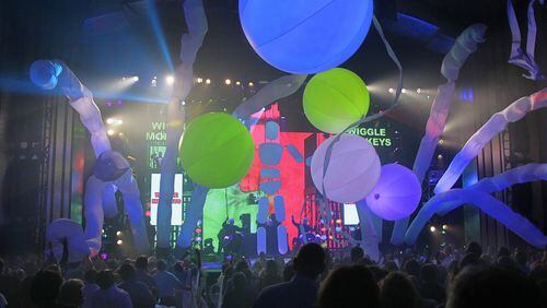 Members of the Blue Man Group, which performs this month at the Fox Theatre, do not speak when they are in costume, but will agree to “sign” autographs with a fingerprint of blue paint. CONTRIBUTED BY: Paul Kolnik