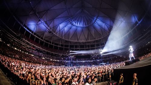 More than 40,000 fans came to hear the reunited Guns N' Roses at Georgia Dome Wednesday night. Photo: Katarina Benzova