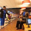 Lorraine Cochran-Johnson (center), a candidate for DeKalb CEO, celebrates during a senior bowling event at Stars and Strikes in Stone Mountain on Thursday, March 7, 2024, which she sponsored as part of her campaign. (Arvin Temkar / arvin.temkar@ajc.com)