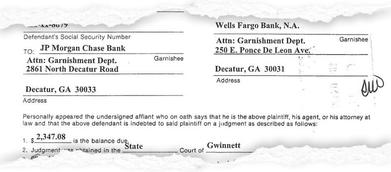 The law firm Dorough & Dorough initiated garnishment proceedings against Connie James after learning where she banked. The debt grew over time due to interest.