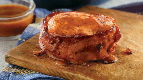 Barbecue sauce and beer make Saturday’s Bacon Barbecue Top Loin Pork Chops the tastiest. Contributed by National Pork Board