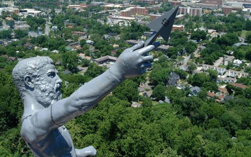 Vulcan serves as a symbol for the city of Birmingham from his perch atop Red Mountain.