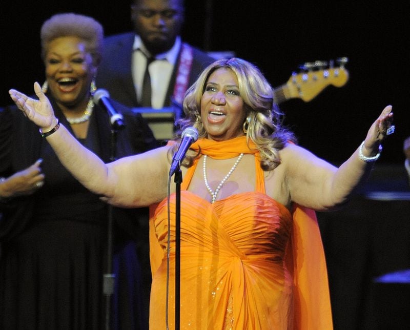 This July 25, 2012 file photo shows Aretha Franklin performing in Los Angeles. She has had to cancel shows on doctor recommendation.
