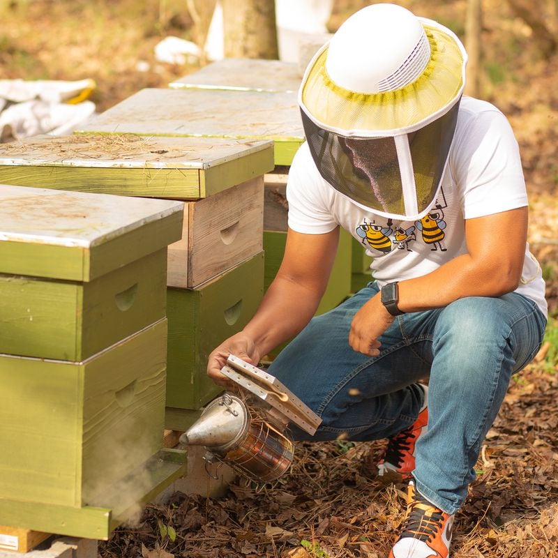 Armond Wilbourn keeps his hives in Palmetto, but he hopes to start another bee yard in Ellijay. Courtesy of Noble Honey Co.