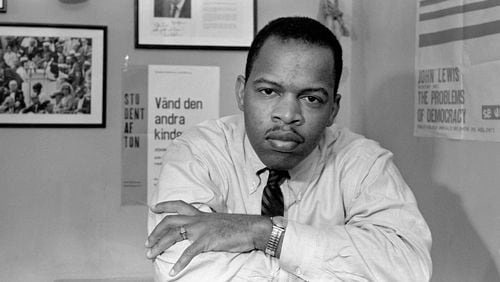 The civil rights leader John Lewis, in New York in June 1967. Lewis, a son of sharecroppers and apostle of nonviolence who was bloodied at Selma and across the Jim Crow South in the historic struggle for racial equality and then carried a mantle of moral authority into Congress, died on Friday, July 17, 2020. He was 80. (Sam Falk/The New York Times)