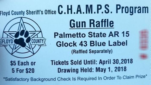 The Floyd County Sheriff's Office is hosting a raffle where the top prizes are guns.