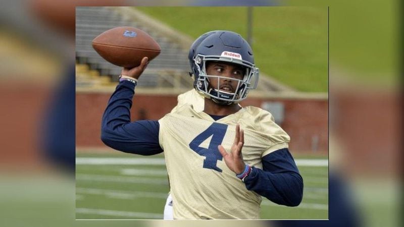 Georgia Southern quarterback Shai Werts about to let one go. Photo by the Savannah Morning News