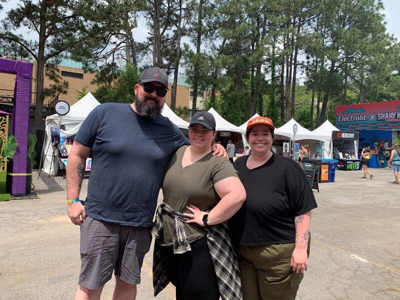 Christina Wilsey (right) and her friends travelled from Tampa, Florida, to check out Shaky Knees. (Phoebe Quinton/The Atlanta Journal-Constitution)