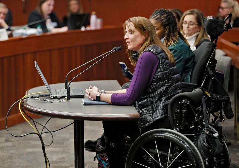 Acworth resident Janet Paulson, testifying before the Senate Judiciary Committee in March. Bob Andres, bandres@ajc.com