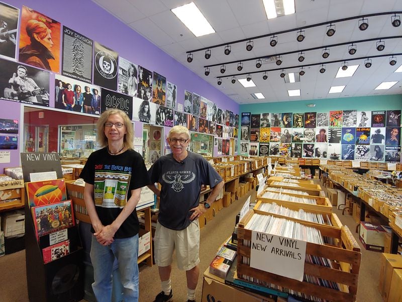 Fantasyland Records has been in its current location on Pharr Road since 2010. But owner Andy Folio opened it in 1976 in a small strip mall on Peachtree Road in Buckhead. His manager, Mark Gunter (left), has worked at the store for 38 years. Photo: William Thweatt/AJC