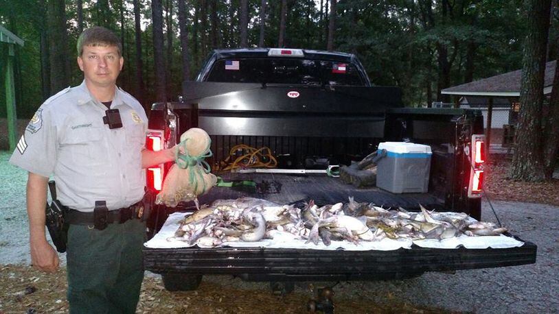 About 300 fish were found to be illegally taken from Lake Oconee. (Credit: Georgia Department of Natural Resources)