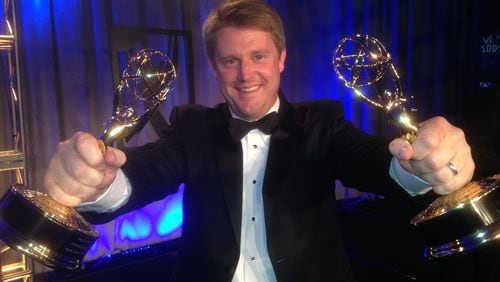 Adam Murphy's two Emmys from this past Saturday night. CREDIT: Courtesy of Adam Murphy