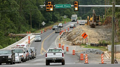 This is what Ernest W. Barrett Parkway and Old 41 Highway looked like in July 2013. As of now, it’s closed due to a gas line break.