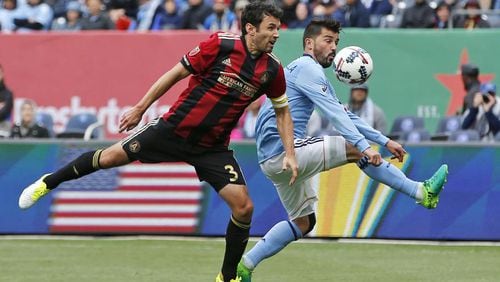 Defender Michael Parkhurst and Atlanta United will hope to slow down David Villa and the NYCFC attack on Saturday afternoon.