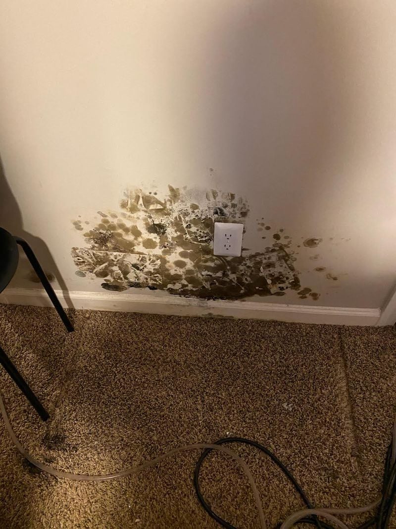 Images of mold at Raymond Monasterio's former apartment at ReNew Sandy Springs. He says it's the second apartment with mold that he has lived in at Renew. Photo Courtesy Raymond Monasterio. 