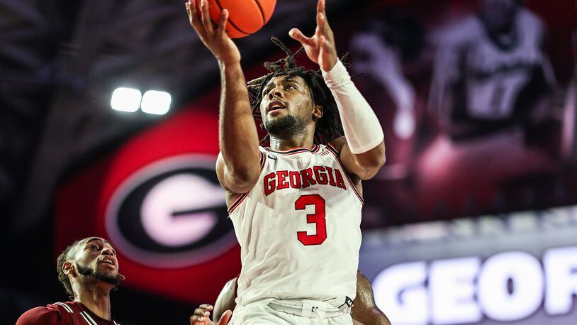 Kario Oquendo scored 15 points and Georgia posted a 66-53 victory over Saint Joseph’s at the Sunshine Slam on Monday night. (File photo by Mackenzie Miles)