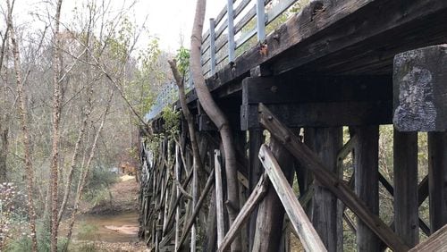 The Silver Comet Trail bridge over Noses Creek, located near the Carter Road parking lot and trail mile marker 8.4, will be closed Jan. 6-Feb. 20.  2020 (courtesy of Cobb County)