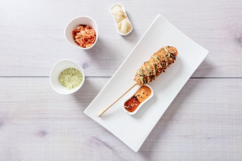 Don’t let the item’s name stop you from getting the Sushi Corn Dog at Poke Burri. CONTRIBUTED BY POKE BURRI