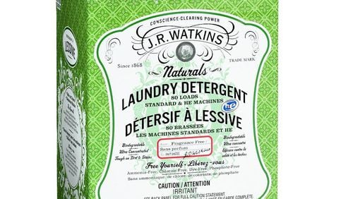 J.R. Watkins offers a powdered laundry detergent that’s fragrance-free for sensitive skin.