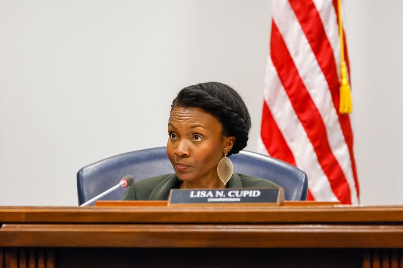 Chairwoman Lisa Cupid is seen at a Cobb County Board of Commissioners meeting in Marietta on Tuesday, September 27, 2022.   (Arvin Temkar / arvin.temkar@ajc.com)