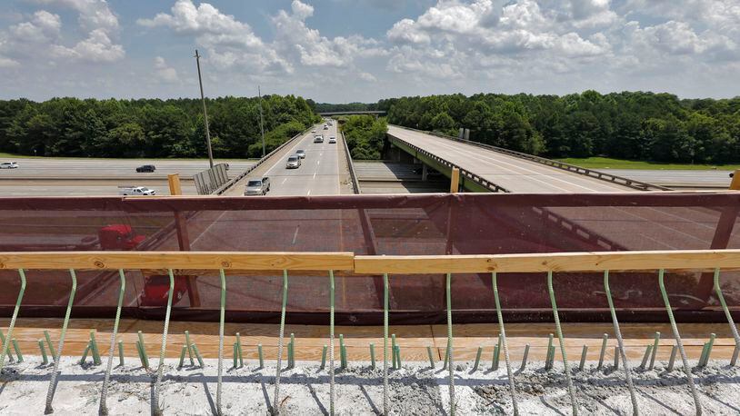 June 18, 2015 - View from the express lane bridge over the Canton Road Connector (center). I75 is crossing left to right. Construction work is ongoing for the Northwest Corridor express lane project. BOB ANDRES / BANDRES@AJC.COM