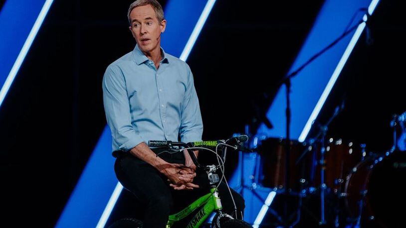 Andy Stanley, senior pastor of North Point Community Church, is holding a drive to collect 500 bicycles for Fulton County Schools students.