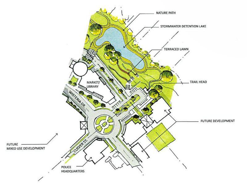 A preliminary site plan of Snellville's possible "city market" concept.