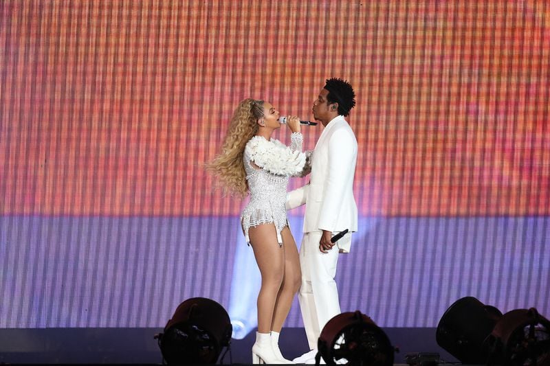 Beyonce and Jay-Z perform during their the 'On The Run II' tour at Mercedes Benz Stadium on Aug.  25, 2018. The couple plays another show on Aug. 26.