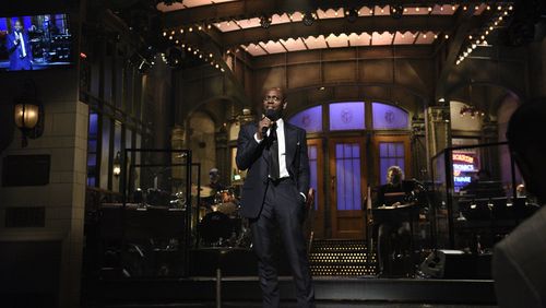 SATURDAY NIGHT LIVE -- "Dave Chappelle" Episode 1791 -- Pictured: Host Dave Chappelle during the monologue on Saturday, November 7, 2020 -- (Photo by: Will Heath/NBC)