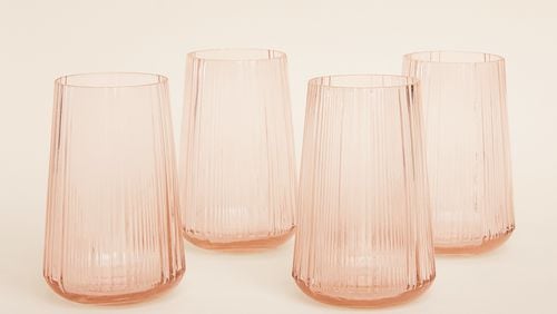 Toast to the Christmas season and beyond with peach-colored tumblers from Cravings by Chrissy Teigen. / Courtesy of Cravings by Chrissy Teigen
