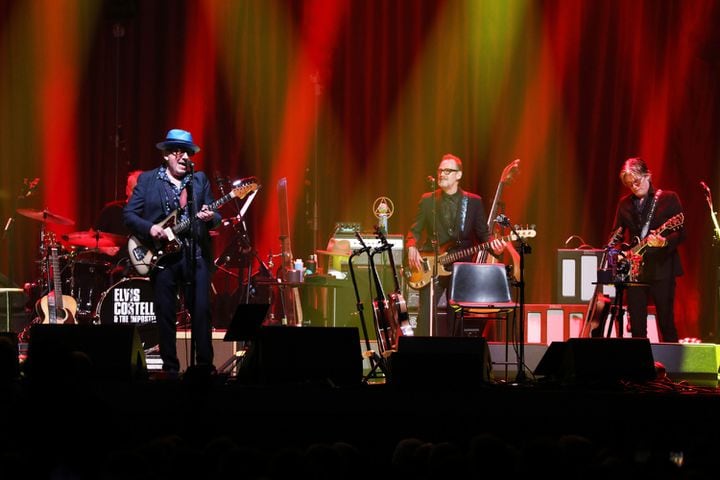 Elvis Costello & the Imposters, featuring Charlie Sexton on guitar, rocked the sold out Coca Cola Roxy Theatre on Tuesday, January 30, 2024.Robb Cohen for the Atlanta Journal-Constitution
