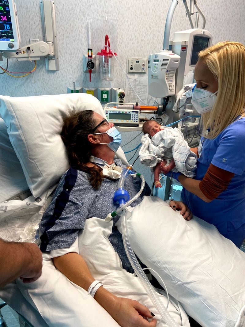 Before Sabrina Starrett-Wolff was transferred to a long-term acute care hospital to continue her recovery and prepare to have her tracheostomy removed, she met Harrison for the first time March 18. He was 19 days old.