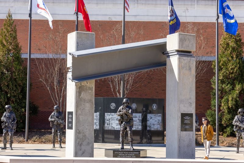 Jayden Tychon of Munford, Alabama walks through the Global War on Terrorism Memorial at the National Infantry Museum in Columbus on Tuesday, January 30, 2024. (Arvin Temkar / arvin.temkar@ajc.com) 