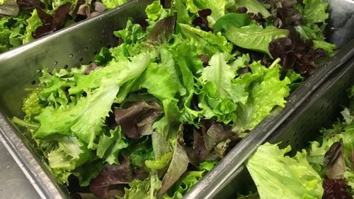 One of the ways Emory University Hospital is making its food services sustainable is by purchasing local lettuce from Atlanta Harvest. (Mike Bacha)