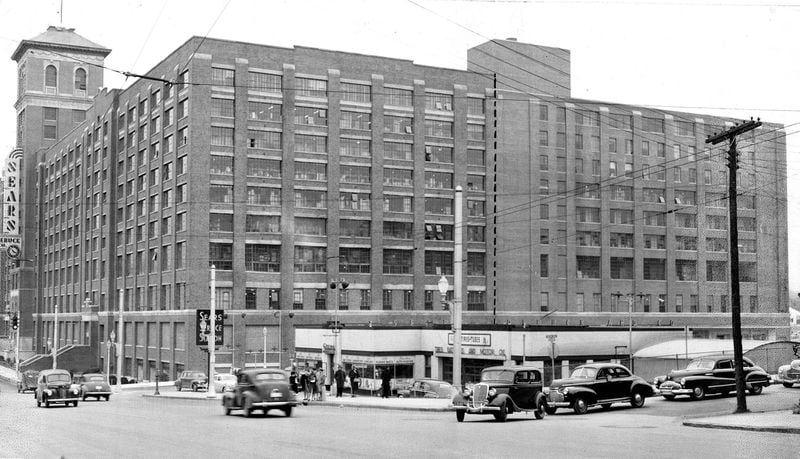 Sears buildings have found second lives as new developments. The old Sears Building (shown in 1948) is now Ponce City Market in Atlanta.