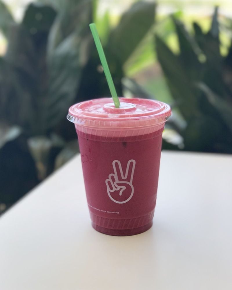 The Beetnik, a superfood latte made with beetroot and vanilla almond milk, is one of the delicious, healthy drinks at Upbeet, the new fast-casual concept on Howell Mill Road in Atlanta. CONTRIBUTED BY UPBEET