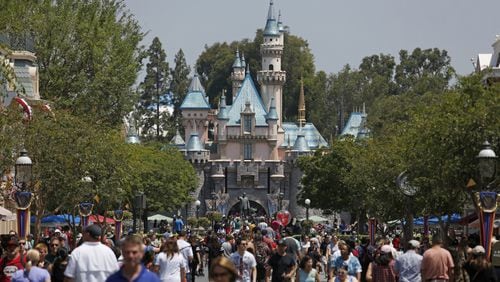 Sleeping Beauty Castle looking down Main Street at Disneyland in Anaheim, Calif., on June 30, 2017. Disneyland is adding blackout dates for some pass holders in 2019. (Gary Coronado/Los Angeles Times/TNS)